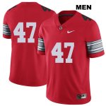 Men's NCAA Ohio State Buckeyes Justin Hilliard #47 College Stitched 2018 Spring Game No Name Authentic Nike Red Football Jersey QF20A37WX